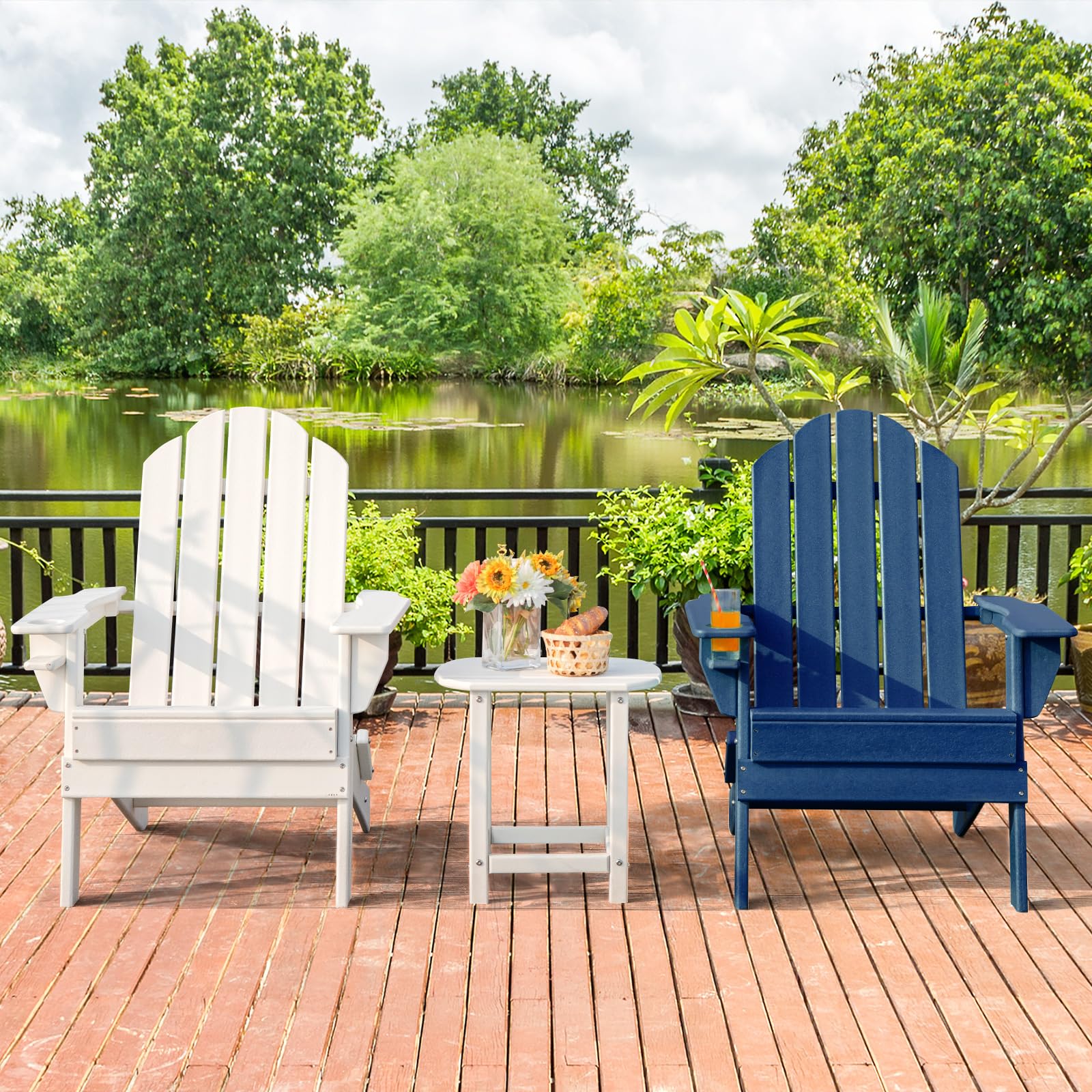 Amazon.com: GIANTEX Adirondack Chair, Outdoor Folding Chairs, HDPE